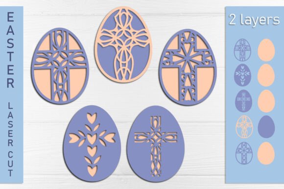 Download Layered Easter Eggs with Cross Svg Laser - Cross svg Collection