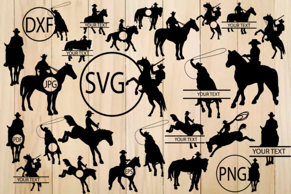 Download Cowboy Silhouette Cutting Files, Cowboys - Silhouette cutting Collection